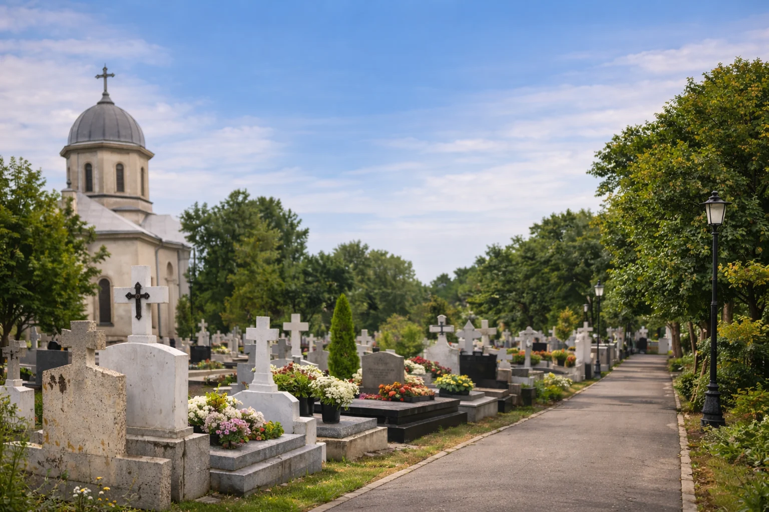 cimitirele din Sector 2 București – vedere generală cimitir zona Colentina